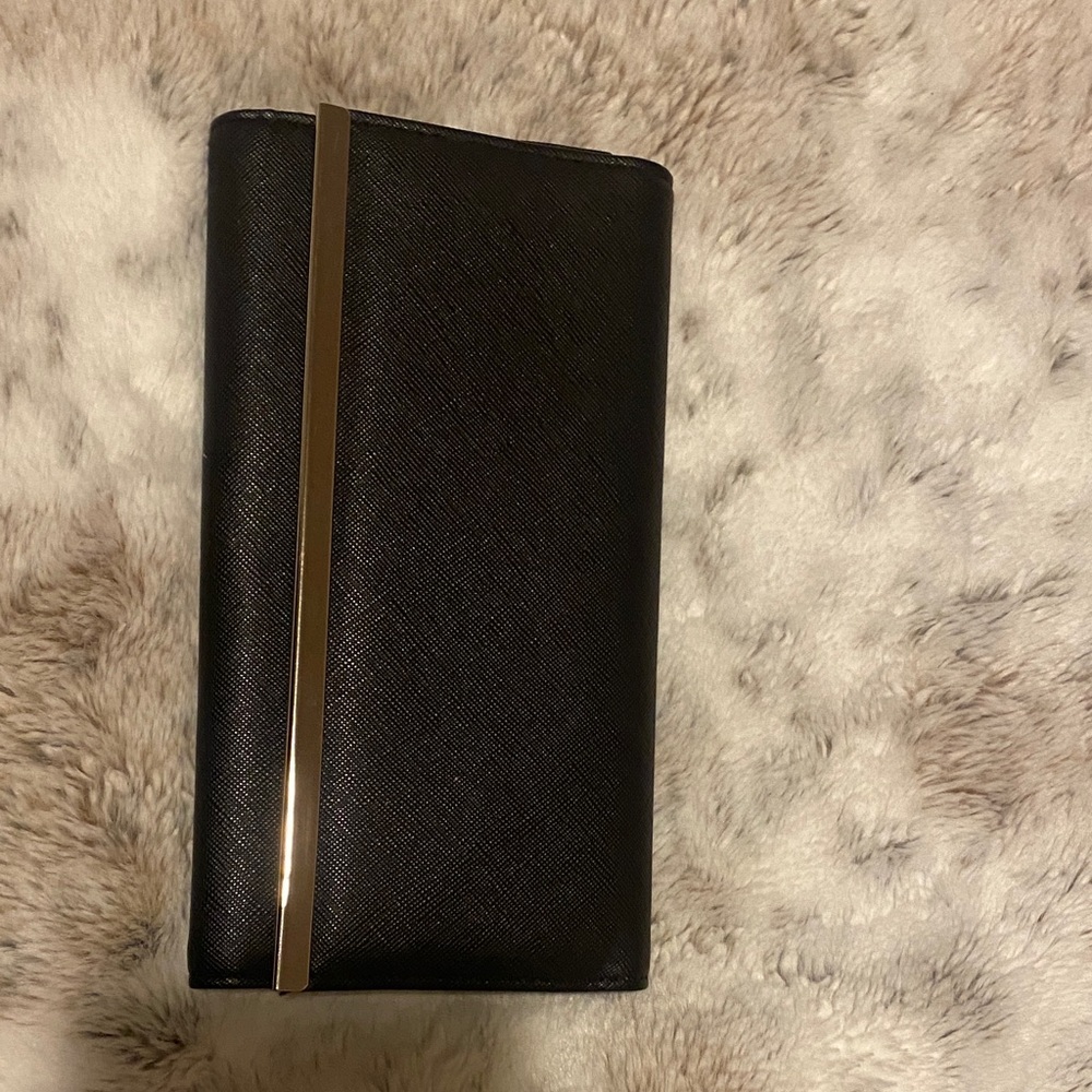 Elegant Black Clutch with Gold Accent
